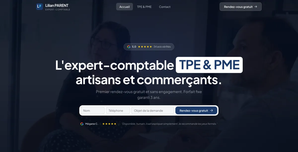 Site de Lilian Parent, réalisé par Scalyx